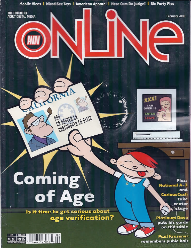AVN Online February 2006 magazine back issue AVN Online magizine back copy 