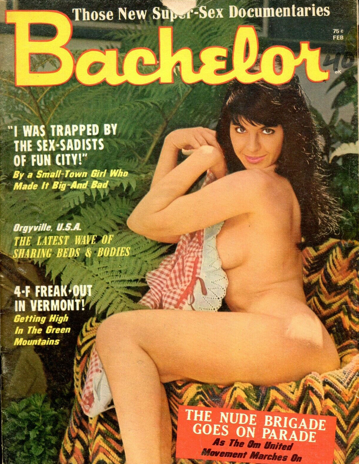Bachelor February 1971 magazine back issue Bachelor magizine back copy 