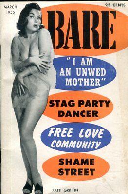 Bare March 1956 magazine back issue Bare magizine back copy 