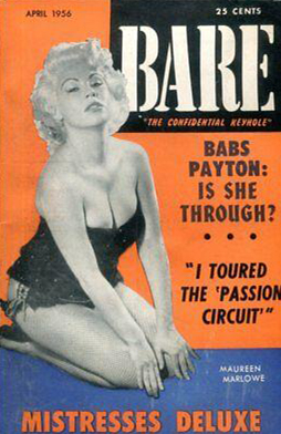 Bare April 1956 magazine back issue Bare magizine back copy 