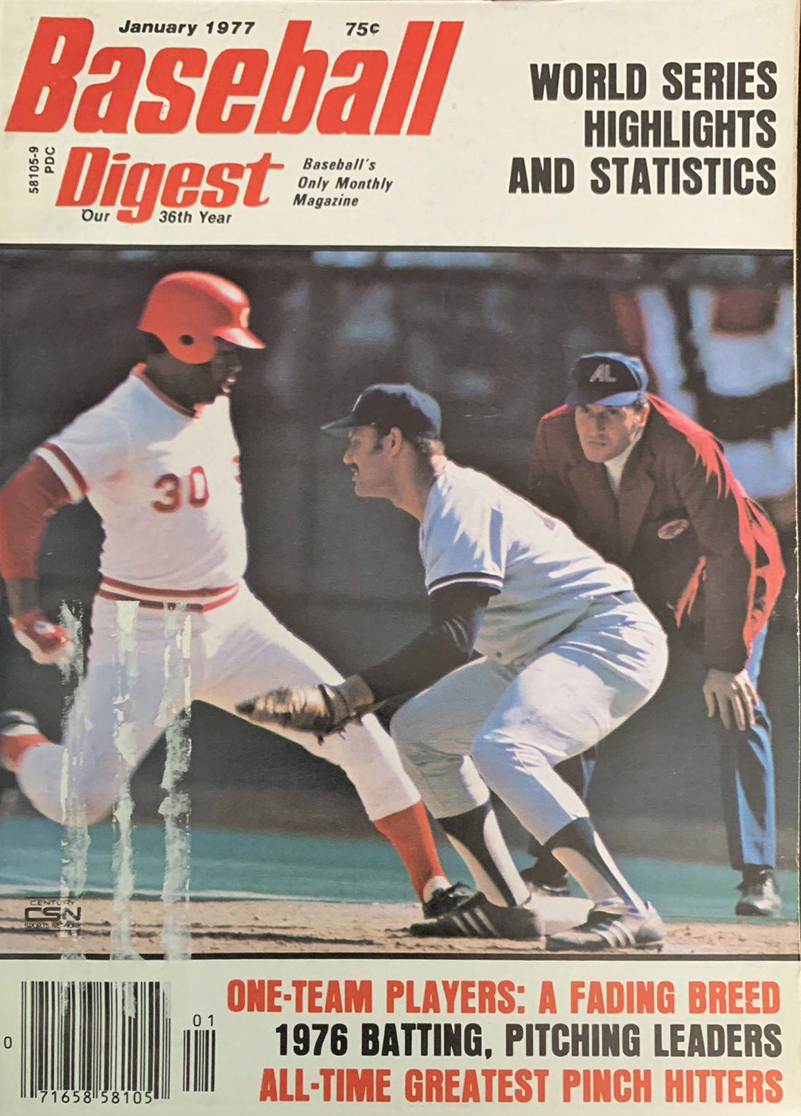 Baseball Digest January 1977, , World Series Highlights And Stati