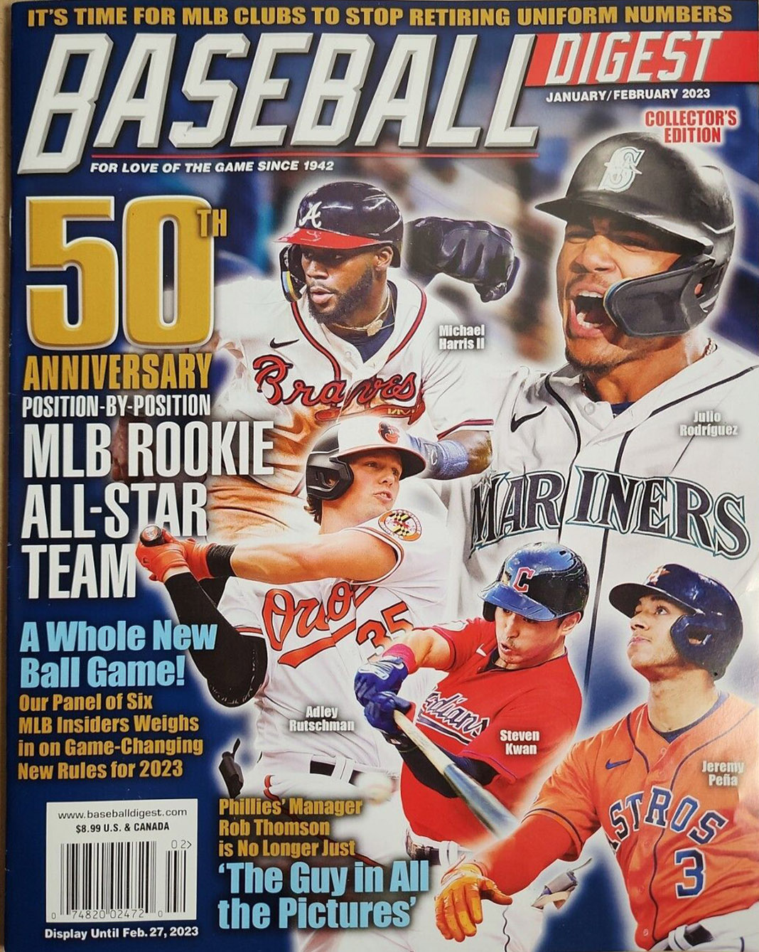 Baseball Digest January/February 2023 magazine back issue Baseball Digest magizine back copy 