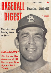 Tim McCarver magazine cover appearance Baseball Digest September 1967