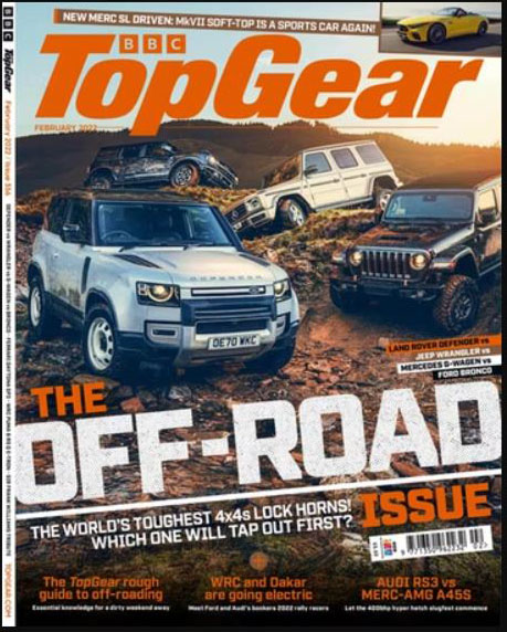 BBC Top Gear February 2022 magazine back issue BBC Top Gear magizine back copy 