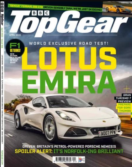 BBC Top Gear April 2022 magazine back issue BBC Top Gear magizine back copy 