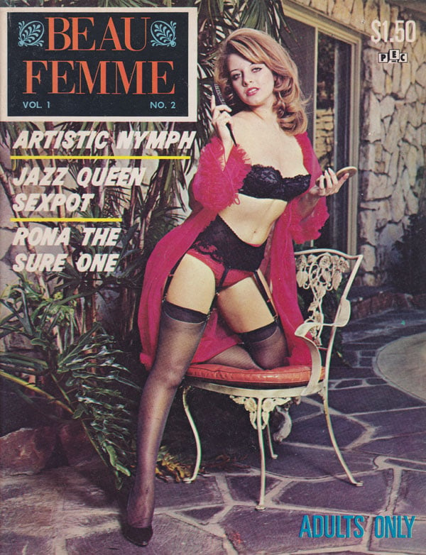 Beau Femme Vol. 1 # 2 magazine back issue Beau Femme magizine back copy beau femme magazine 1966 back issues artistic nymph jazz queen sexpot hot erotic sexy classic 60s po