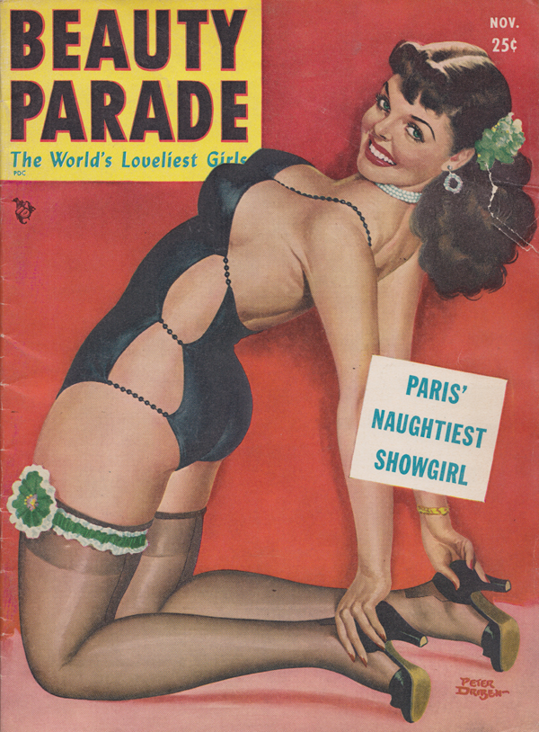Beauty Parade November 1951 magazine back issue Beauty Parade magizine back copy Paris' Naughtiest Showgirl,Frisky, Foolish & Fifty,FAMOUS EXITS,BODIES BY VENUS,ann dexter