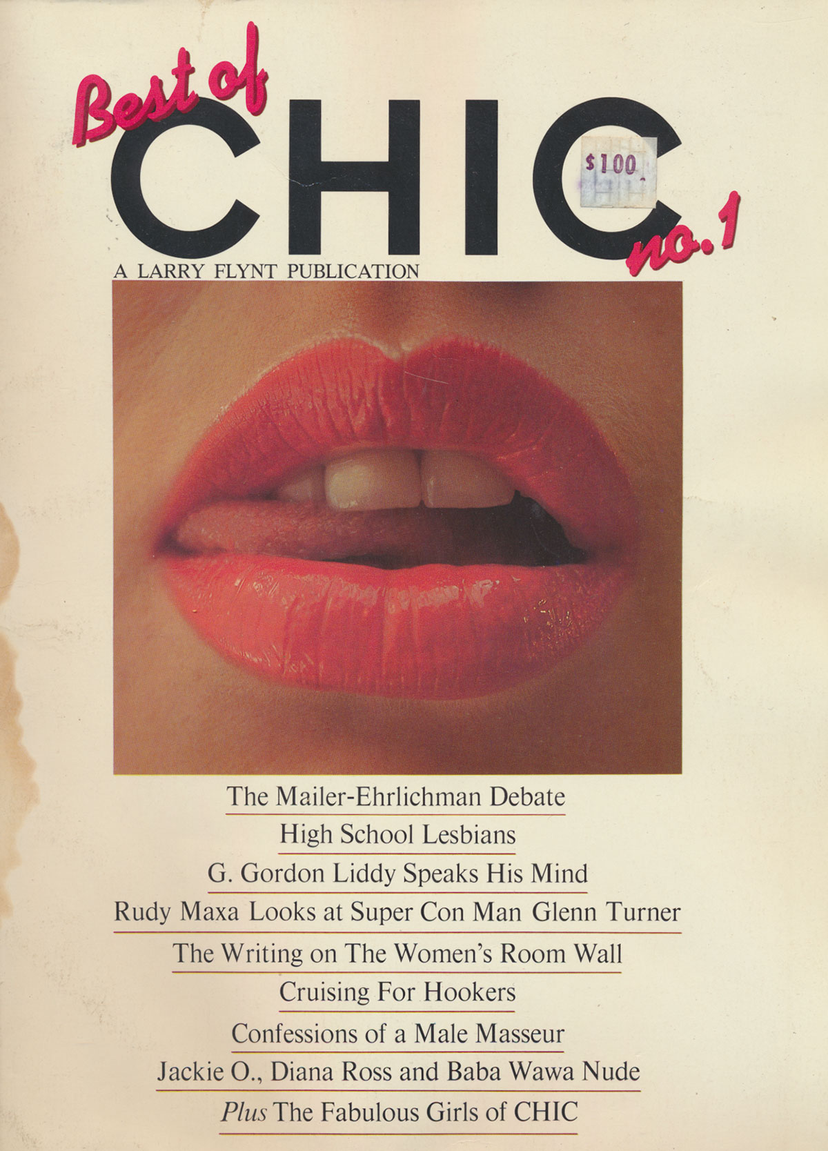 Best of Chic # 1 magazine back issue Best of Chic magizine back copy Best of Chic # 1 Adult Pornographic Magazine Back Issue Published by LFP, Larry Flynt Publications. Covergirl Lips.