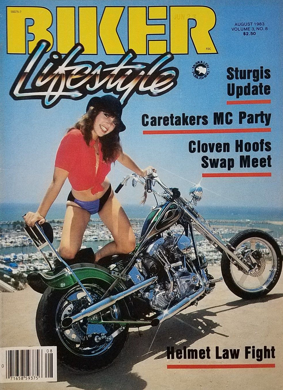 Biker Lifestyle August 1983 magazine back issue Biker Lifestyle magizine back copy 