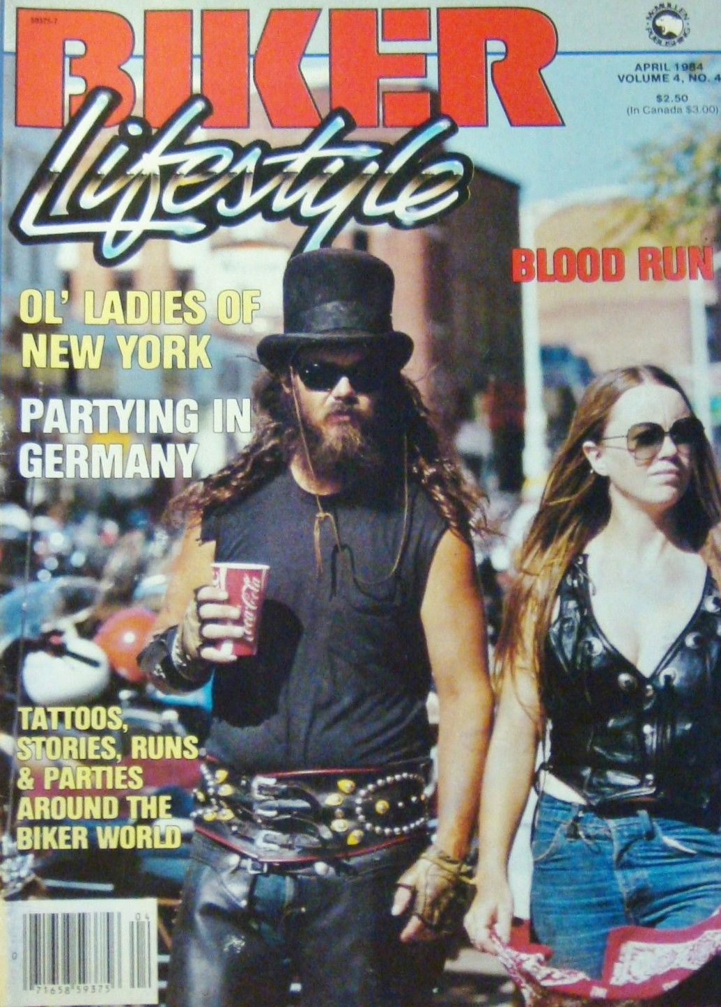 Biker Lifestyle April 1984 magazine back issue Biker Lifestyle magizine back copy 