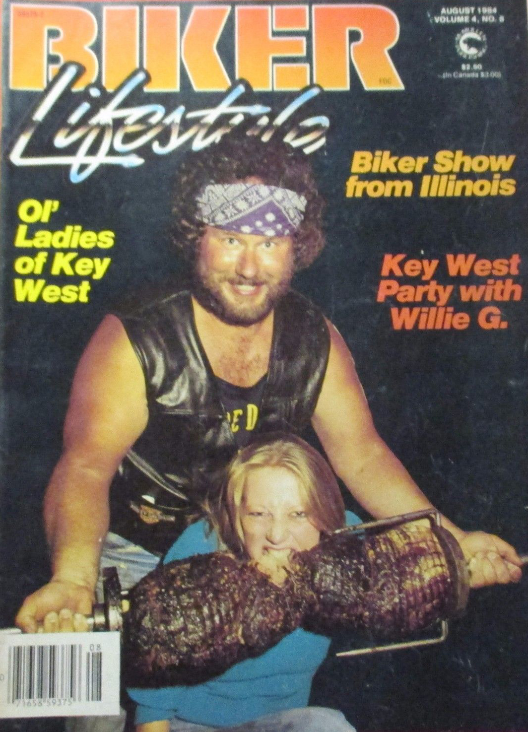 Biker Lifestyle August 1984 magazine back issue Biker Lifestyle magizine back copy 