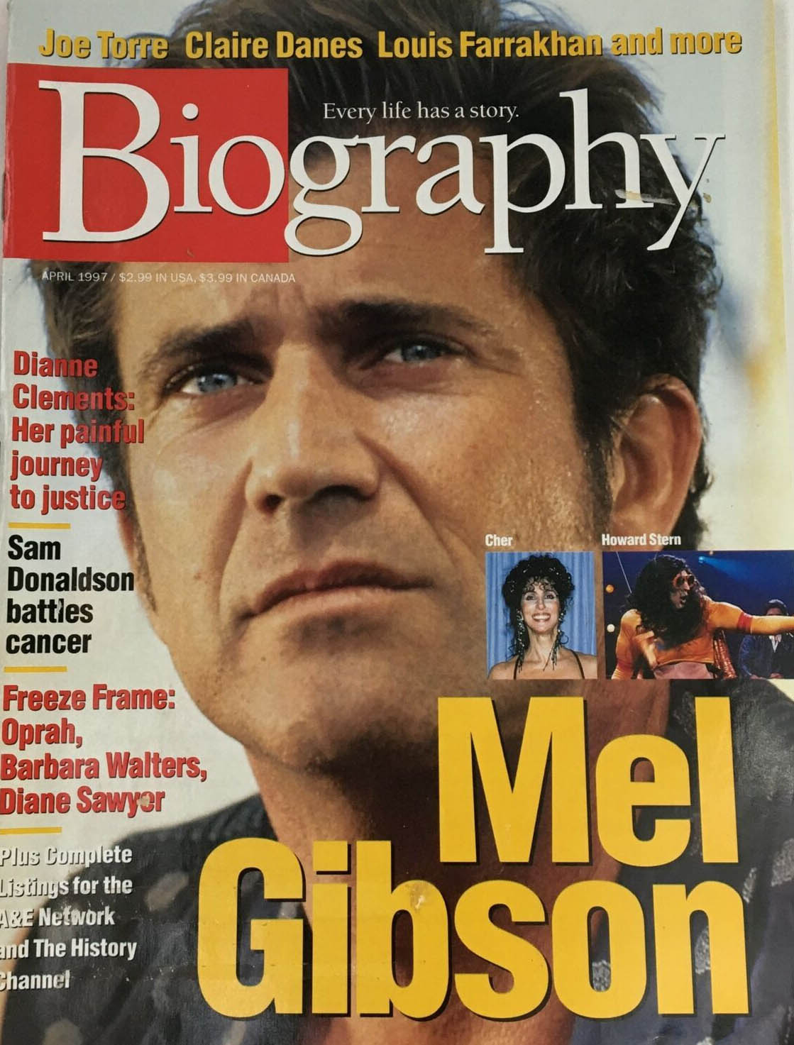 Biography April 1997 magazine back issue Biography magizine back copy 