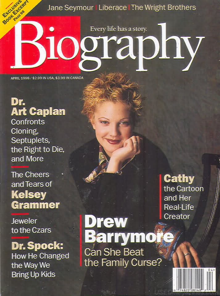 Biography April 1998 magazine back issue Biography magizine back copy 