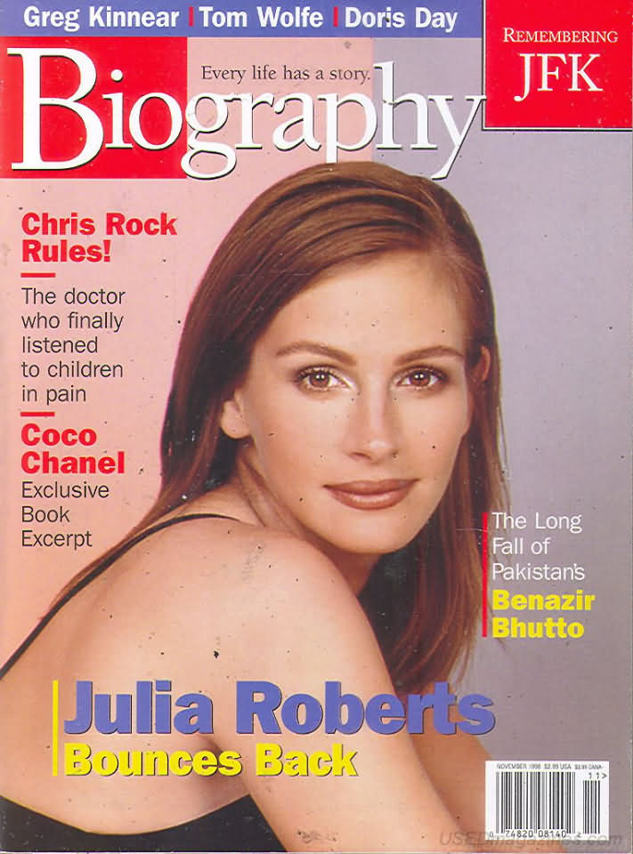 Biography November 1998 magazine back issue Biography magizine back copy 
