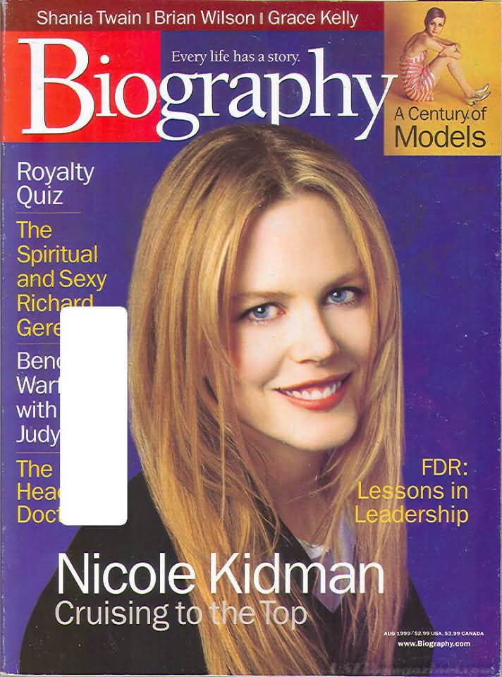 Biography August 1999 magazine back issue Biography magizine back copy 