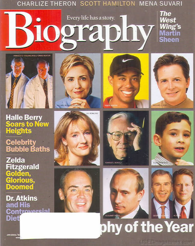 Biography January 2001 magazine back issue Biography magizine back copy 
