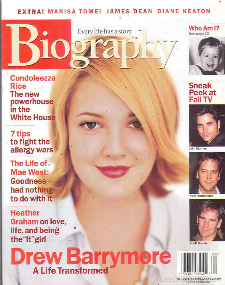 Biography September 2001 magazine back issue Biography magizine back copy 