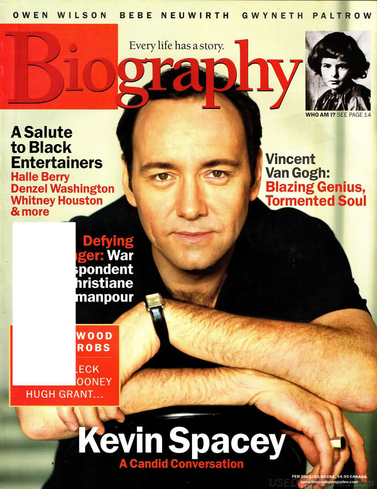Biography February 2003 magazine back issue Biography magizine back copy 