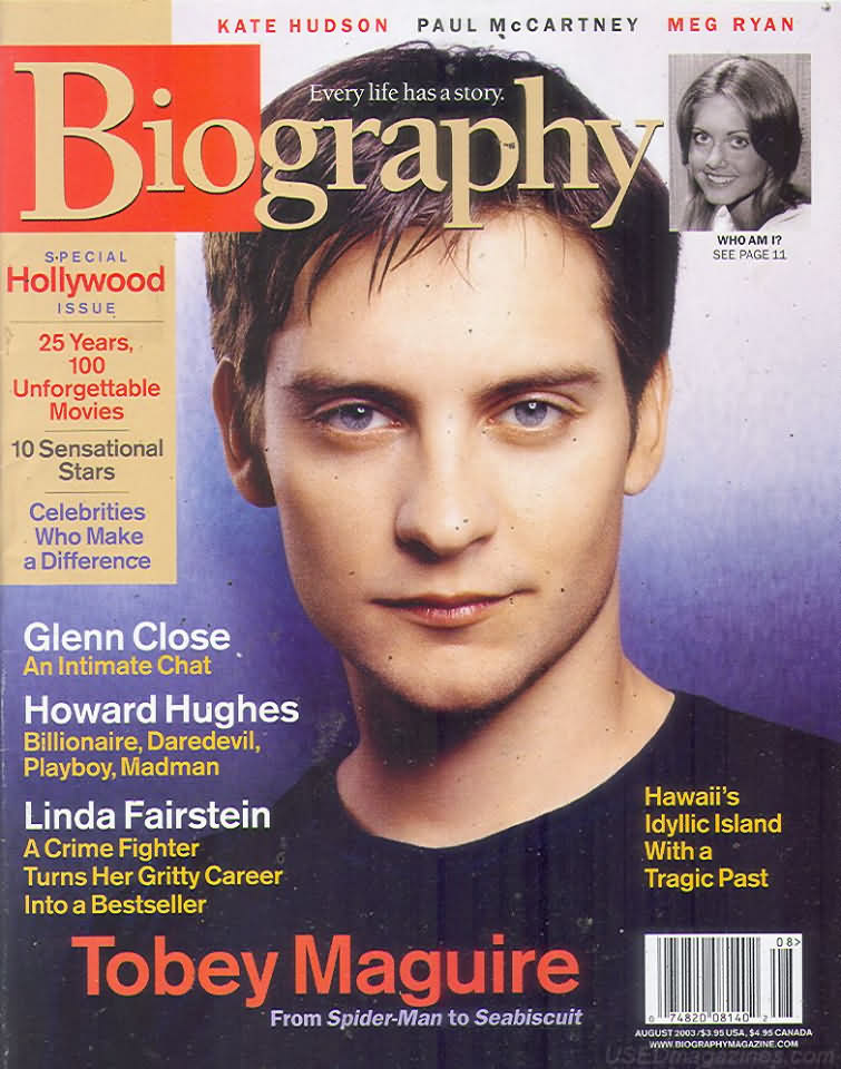 Biography August 2003 magazine back issue Biography magizine back copy 