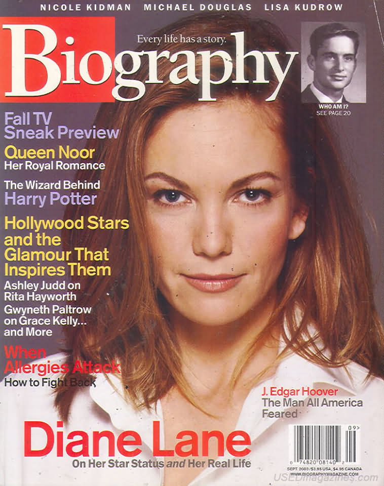 Biography September 2003 magazine back issue Biography magizine back copy 
