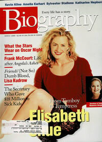 Elisabeth Shue magazine cover appearance Biography March 1998