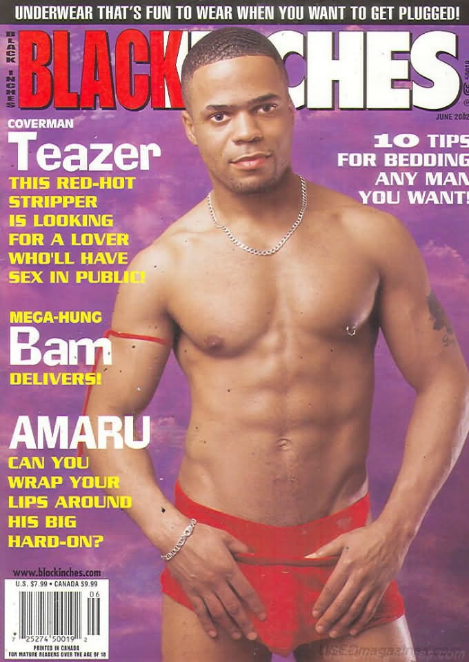 Black Inches June 2002 magazine back issue Black Inches magizine back copy Black Inches June 2002 Black Nude Men Adult Gay Magazine Back Issue Published by Black Inches Publishing. Coverman Teazer This Red-Hot Stripper Is Looking For A Lover Who'll Have Sex In Public!.