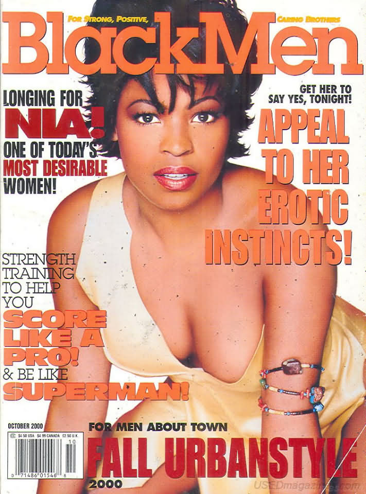 Black Men October 2000 magazine back issue Black Men magizine back copy 