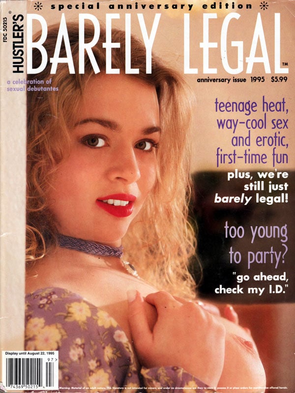Barely Legal Anniversary 1995 magazine back issue Barely Legal magizine back copy Barely Legal Anniversary 1995 Adult Magazine Back Issue Published by Hustler. Magazines Dedicated to Young Teenage Girls Who Just Attained Legal Age. Covergirl Hillary (Nude) photographed by Scott and Lisa Roraback.