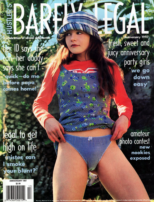 Barely Legal Anniversary 1997 magazine back issue Barely Legal magizine back copy Barely Legal Anniversary 1997 Adult Magazine Back Issue Published by Hustler. Magazines Dedicated to Young Teenage Girls Who Just Attained Legal Age. Covergirl Regina (Nude) photographed by Roy Stuart.