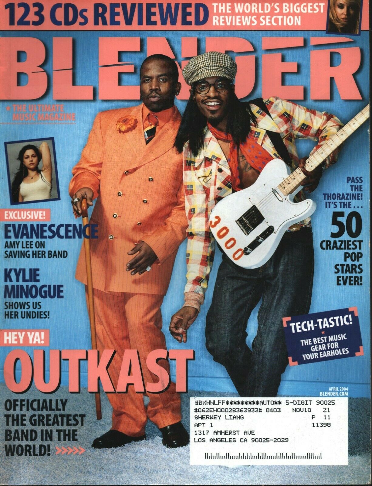 Blender April 2004 magazine back issue Blender magizine back copy 