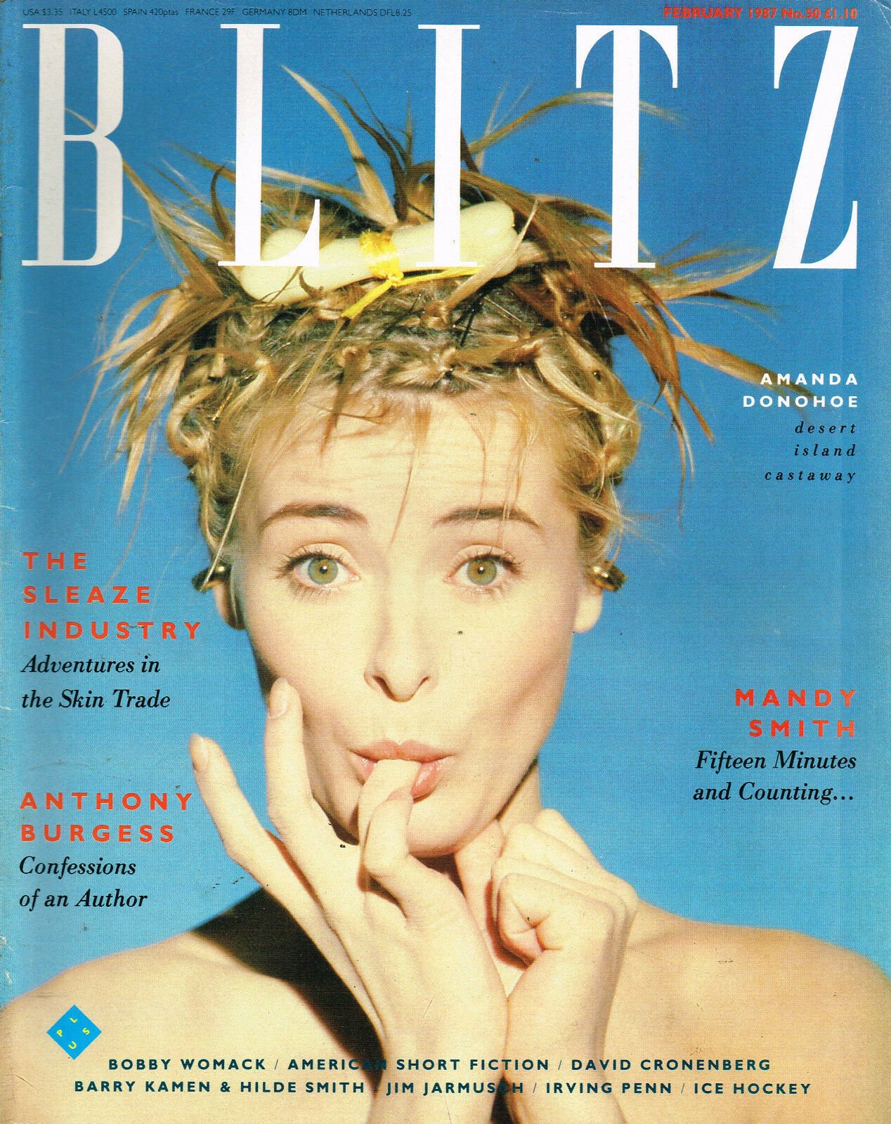 Blitz # 50, February 1987, , Covergirl Amanda Donohoe (Not Nude)