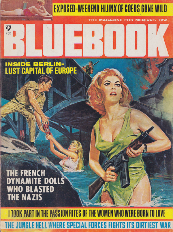 Bluebook October 1966 magazine back issue Bluebook magizine back copy Passion Rites of  Women Born to Love, Lust Capital of Europe, Coeds Gone Wild, Special Forces