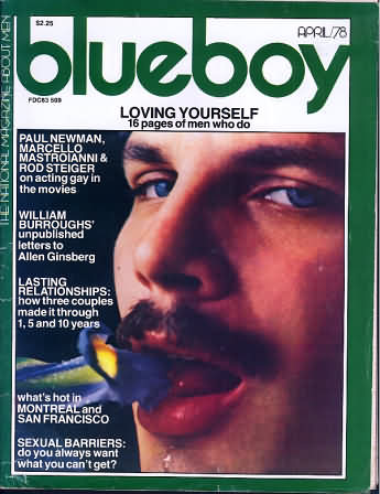 Blueboy April 1978 magazine back issue Blueboy magizine back copy Blueboy April 1978 Gay Mens Magazine Back Issue Publishing Photos of Naked Men. Paul Newman Marcello Mastroianni & Rod Steiger On Acting Gay In The Movies.