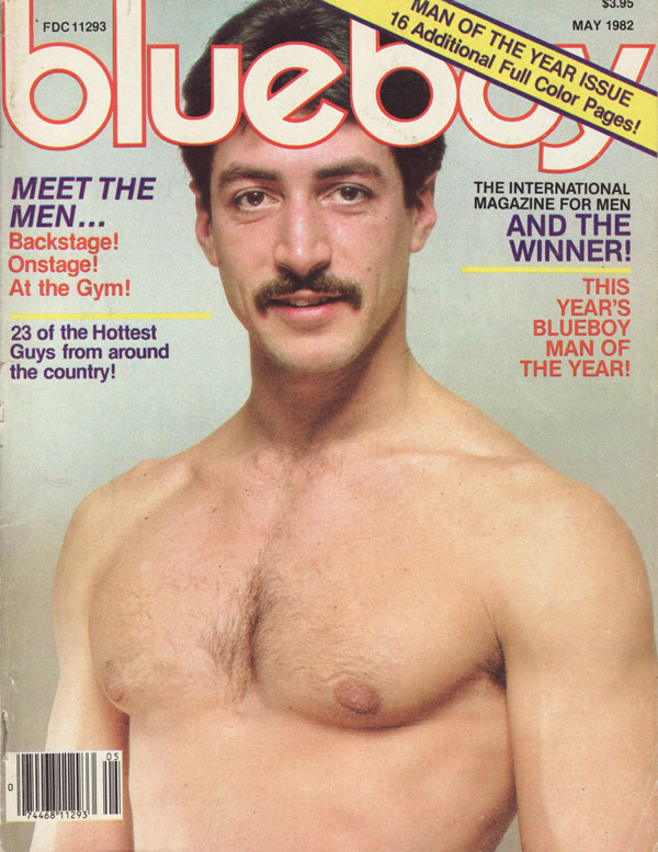 Blueboy May 1982 magazine back issue Blueboy magizine back copy man of the year hottest guys backstage gym onstage winner Ralph Bassler Ron East Jose Winkhelmann