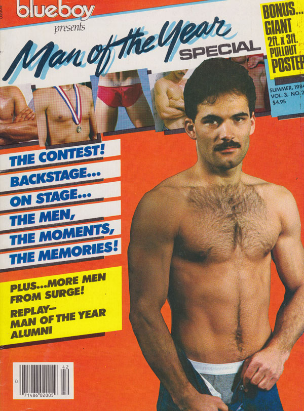 Blueboy Summer 1984 - Man of the Year Special magazine back issue Blueboy magizine back copy blueboy presents man of the year special summer 1984 back issues hot hunky hairy dudes bears xxx exp