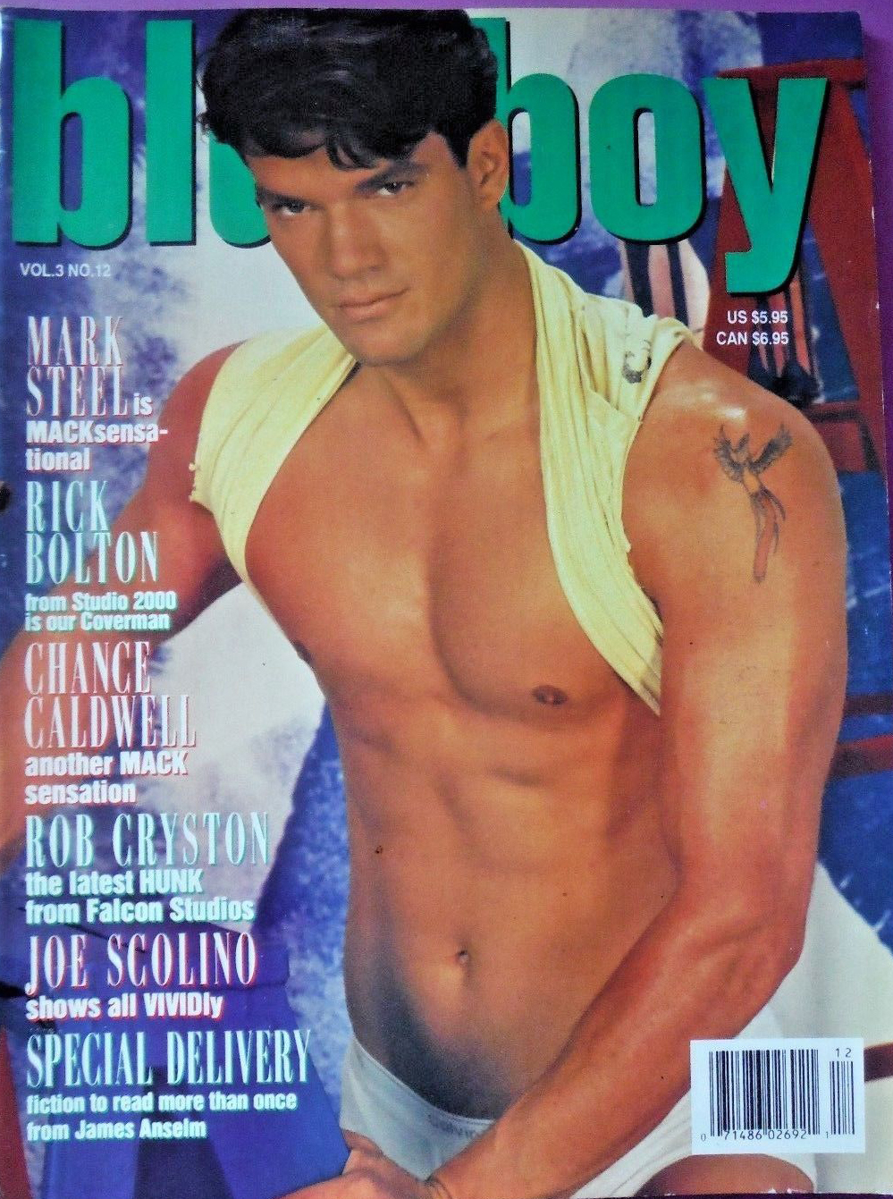 Blueboy December 1992 magazine back issue Blueboy magizine back copy Blueboy December 1992 Gay Mens Magazine Back Issue Publishing Photos of Naked Men. Mark Steel Is Macksensational.
