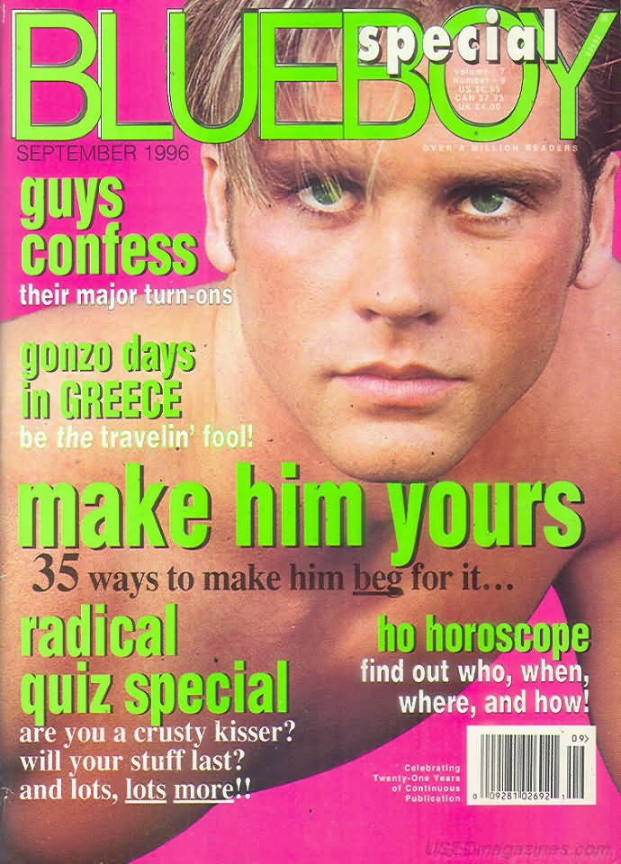 Blueboy September 1996 magazine back issue Blueboy magizine back copy Blueboy September 1996 Gay Mens Magazine Back Issue Publishing Photos of Naked Men. Guys Confess Their Major Turn-Ons.