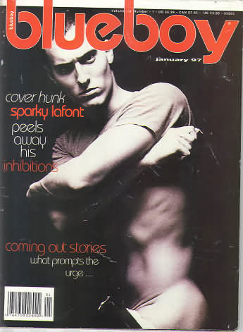 Blueboy January 1997 magazine back issue Blueboy magizine back copy Blueboy January 1997 Gay Mens Magazine Back Issue Publishing Photos of Naked Men. Cover Hunk Sparky Lafont Peels Away His Inhibitions.