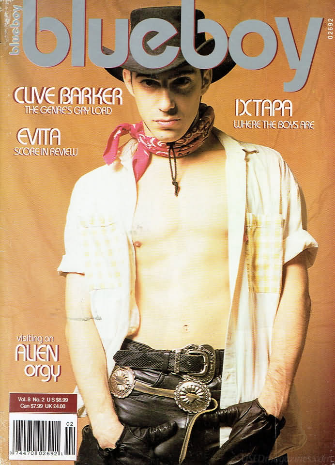 Blueboy February 1997 magazine back issue Blueboy magizine back copy Blueboy February 1997 Gay Mens Magazine Back Issue Publishing Images of Naked Men. Clive Barker The Genre's Gay Lord.