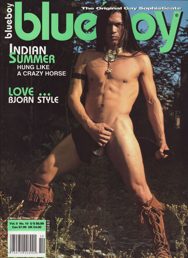 Blueboy Vol. 8 # 10 - October 1997 magazine back issue Blueboy magizine back copy indian summer hung like a crazy horse love bjorn style john ross luciano & sergio daniel zoe friday 