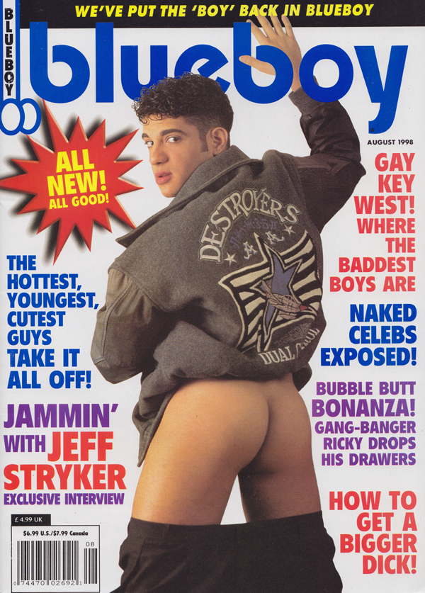 Blueboy August 1998 magazine back issue Blueboy magizine back copy Hottest, Youngest, Cutest Guys Take It All Off, Gay Key West, Baddest Boys, Naked Celebs Exposed