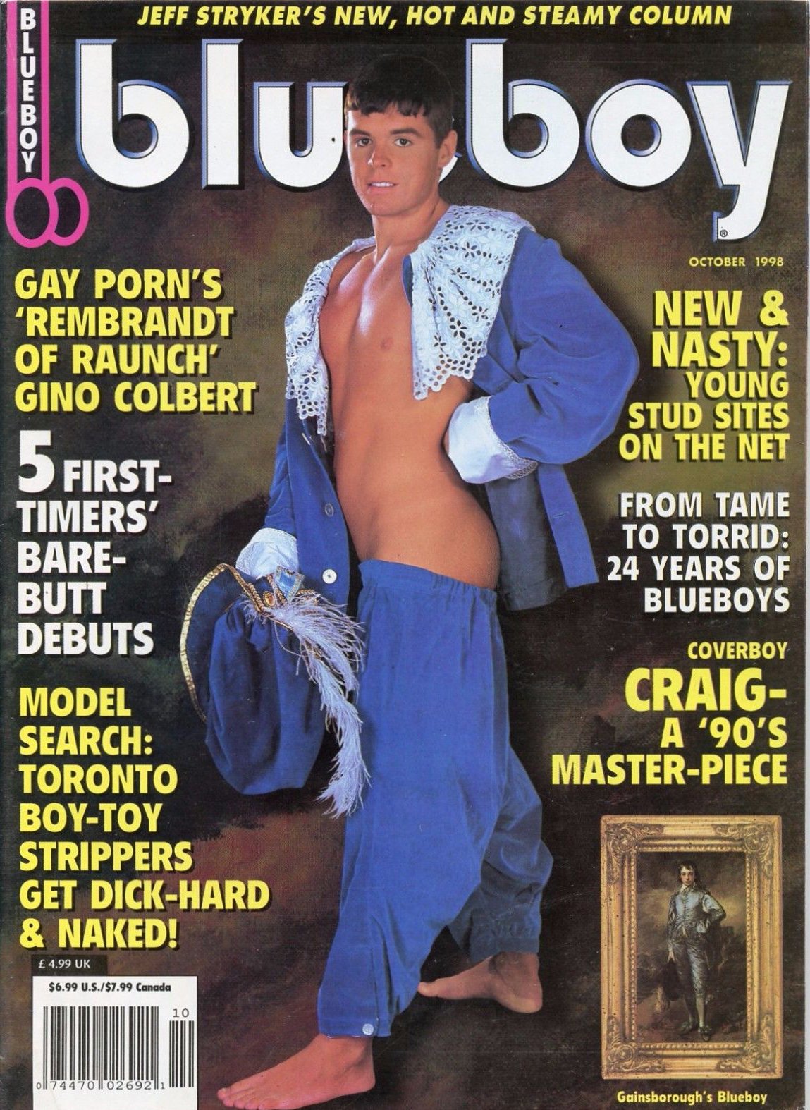 Blueboy October 1998 magazine back issue Blueboy magizine back copy Blueboy October 1998 Gay Mens Magazine Back Issue Publishing Photos of Naked Men. Gay Porn's Rembrandt Of Raunch' Gino Colbert.