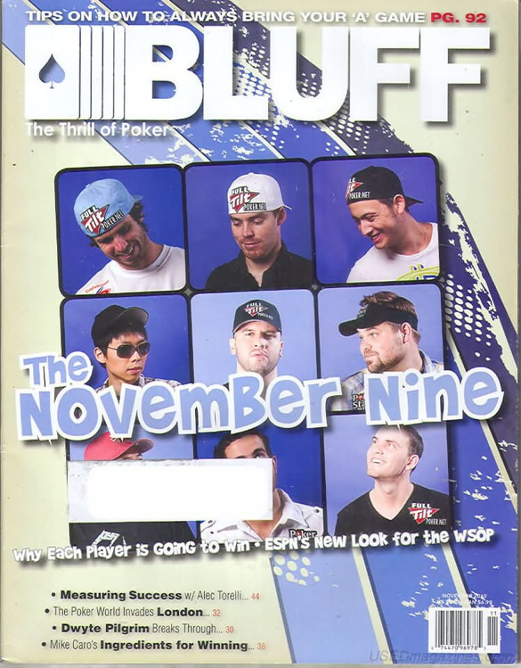Bluff November 2010 magazine back issue Bluff magizine back copy 