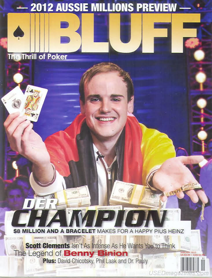 Bluff January 2012 magazine back issue Bluff magizine back copy 