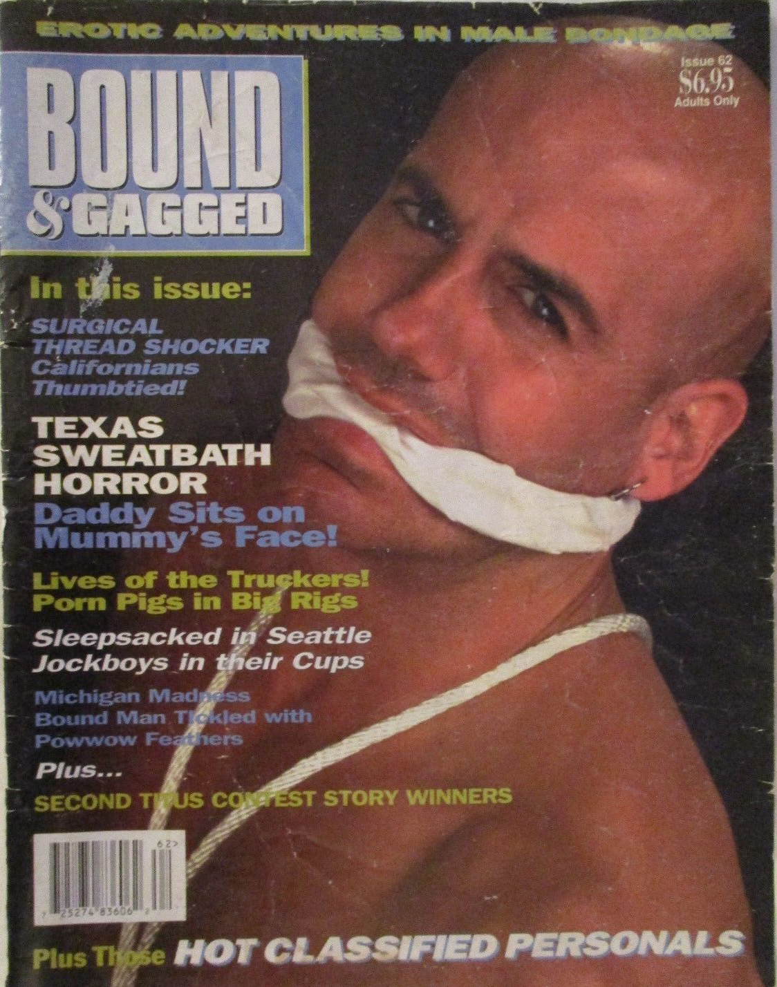 Bound & Gagged # 62 magazine back issue Bound & Gagged magizine back copy 