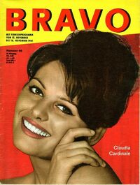 Claudia Cardinale magazine cover appearance Bravo # 46, November 1961