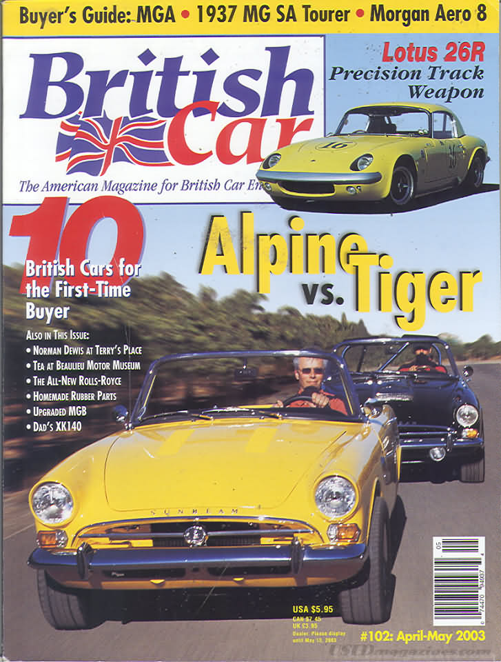 British Car April/May 2003 magazine back issue British Car magizine back copy 