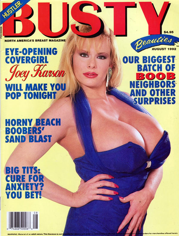 Busty Beauties August 1992 magazine back issue Busty Beauties magizine back copy busty beauties august 1992 back issue, covergirl joey karson, big tits, cure for anxiety, hot xxx ha