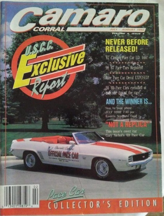 Camaro Corral July/August 1992 magazine back issue Camaro Corral magizine back copy 