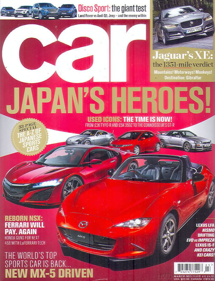 Car March 2015 magazine back issue Car magizine back copy 